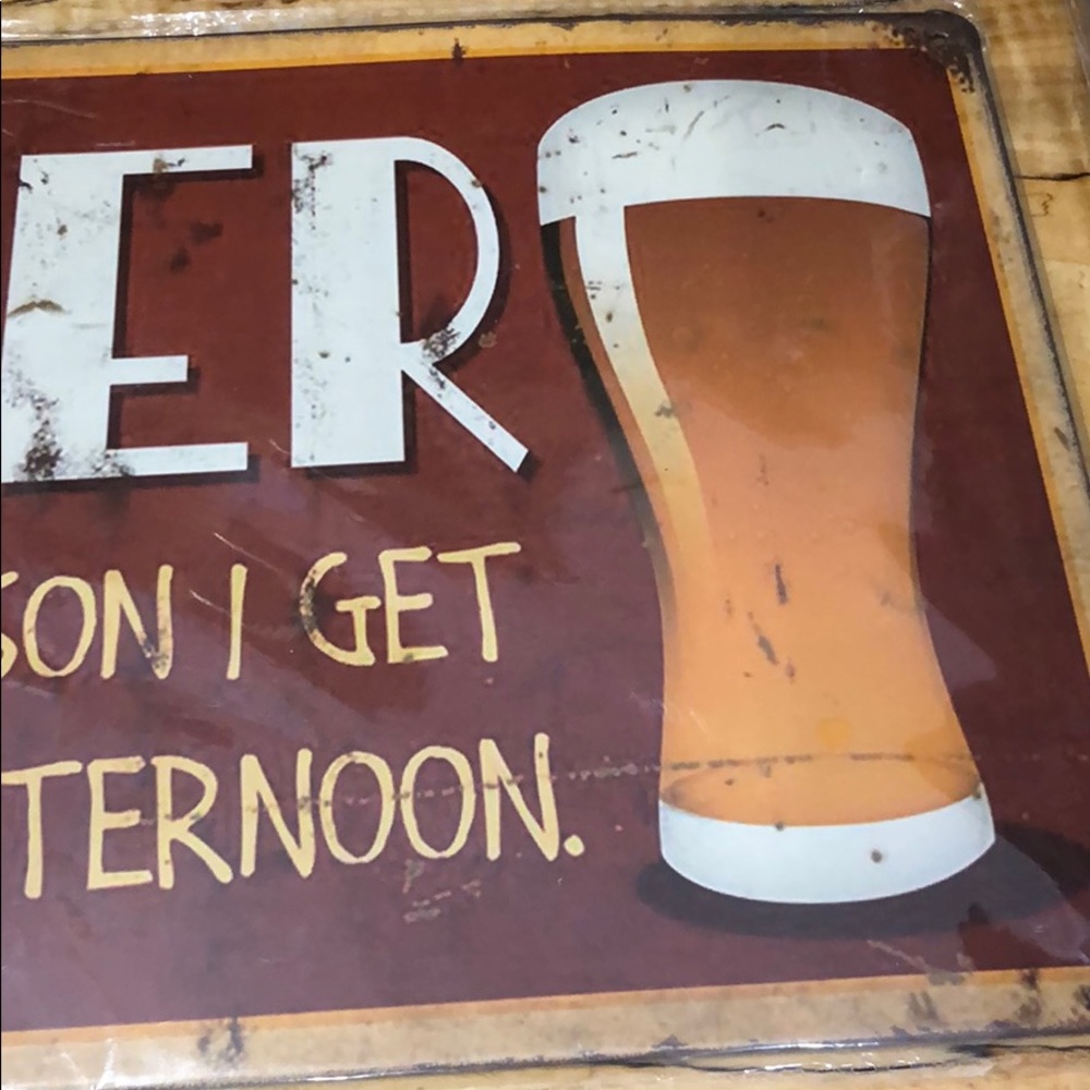 Metal Sign BEER Reason I get up afternoon Bar New - Picture 3 of 4